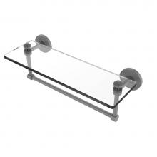 Allied Brass SB-1TB/16-GYM - Southbeach Collection 16 Inch Glass Vanity Shelf with Integrated Towel Bar