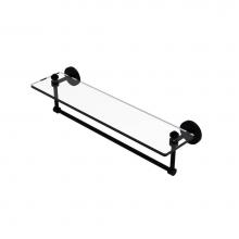 Allied Brass SB-1TB/22-BKM - Southbeach Collection 22 Inch Glass Vanity Shelf with Integrated Towel Bar