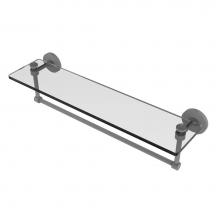 Allied Brass SB-1TB/22-GYM - Southbeach Collection 22 Inch Glass Vanity Shelf with Integrated Towel Bar