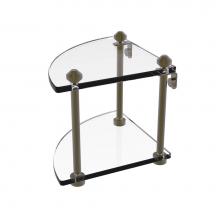 Allied Brass SB-3-ABR - Southbeach Collection Two Tier Corner Glass Shelf