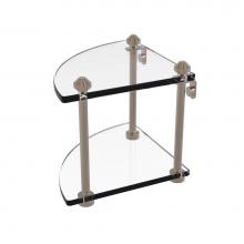Allied Brass SB-3-PEW - Southbeach Collection Two Tier Corner Glass Shelf