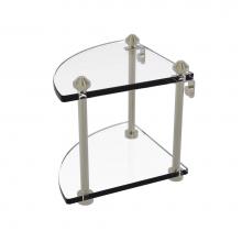 Allied Brass SB-3-PNI - Southbeach Collection Two Tier Corner Glass Shelf