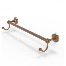 Allied Brass SG-41-24-HK-BBR - Sag Harbor Collection 24 Inch Towel Bar with Integrated Hooks