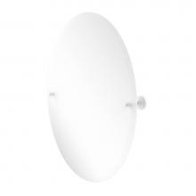 Allied Brass SG-91-WHM - Sag Harbor Collection Frameless Oval Tilt Mirror with Beveled Edge