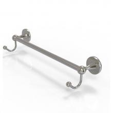 Allied Brass SL-41-18-HK-SN - Shadwell Collection 18 Inch Towel Bar with Integrated Hooks