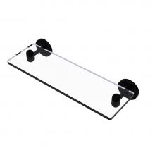Allied Brass TA-1/16-BKM - Tango Collection 16 Inch Glass Vanity Shelf with Beveled Edges