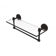 Allied Brass TA-1TB/16-ORB - Tango Collection 16 Inch Glass Vanity Shelf with Integrated Towel Bar