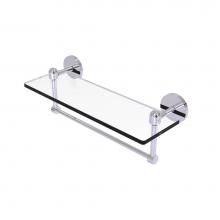 Allied Brass TA-1TB/16-PC - Tango Collection 16 Inch Glass Vanity Shelf with Integrated Towel Bar