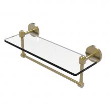 Allied Brass TA-1TB/16-SBR - Tango Collection 16 Inch Glass Vanity Shelf with Integrated Towel Bar
