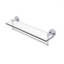 Allied Brass TA-1TB/22-SCH - Tango Collection 22 Inch Glass Vanity Shelf with Integrated Towel Bar