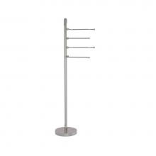 Allied Brass TR-84-SN - Floor Standing 49 Inch 4 Pivoting Swing Arm Towel Holder