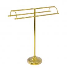 Allied Brass TS-30-PB - Free Standing Double Arm Towel Holder