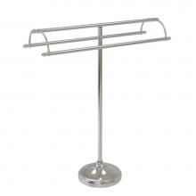 Allied Brass TS-30-SN - Free Standing Double Arm Towel Holder