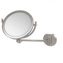 Allied Brass WM-5/2X-SN - 8 Inch Wall Mounted Make-Up Mirror 2X Magnification