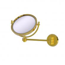 Allied Brass WM-5D/2X-PB - 8 Inch Wall Mounted Make-Up Mirror 2X Magnification