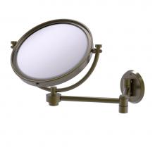 Allied Brass WM-6/2X-ABR - 8 Inch Wall Mounted Extending Make-Up Mirror 2X Magnification