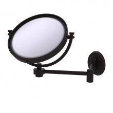 Allied Brass WM-6/4X-ORB - 8 Inch Wall Mounted Extending Make-Up Mirror 4X Magnification