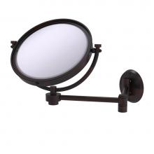 Allied Brass WM-6/4X-VB - 8 Inch Wall Mounted Extending Make-Up Mirror 4X Magnification