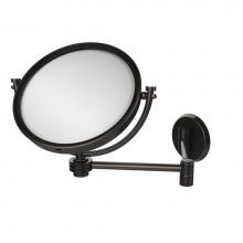 Allied Brass WM-6D/2X-ORB - 8 Inch Wall Mounted Extending Make-Up Mirror 2X Magnification with Dotted Accent