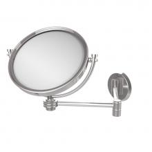 Allied Brass WM-6D/2X-PC - 8 Inch Wall Mounted Extending Make-Up Mirror 2X Magnification with Dotted Accent