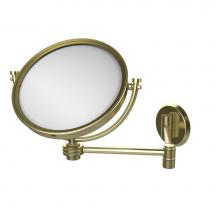 Allied Brass WM-6D/3X-SBR - 8 Inch Wall Mounted Extending Make-Up Mirror 3X Magnification with Dotted Accent