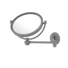 Allied Brass WM-6G/2X-GYM - 8 Inch Wall Mounted Extending Make-Up Mirror 2X Magnification with Groovy Accent
