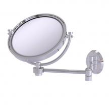 Allied Brass WM-6G/2X-PC - 8 Inch Wall Mounted Extending Make-Up Mirror 2X Magnification with Groovy Accent