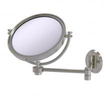 Allied Brass WM-6G/2X-SN - 8 Inch Wall Mounted Extending Make-Up Mirror 2X Magnification with Groovy Accent