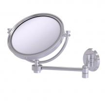 Allied Brass WM-6G/3X-SCH - 8 Inch Wall Mounted Extending Make-Up Mirror 3X Magnification with Groovy Accent