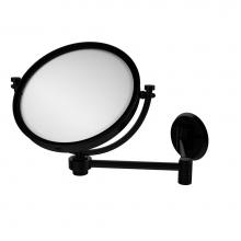 Allied Brass WM-6G/4X-BKM - 8 Inch Wall Mounted Extending Make-Up Mirror 4X Magnification with Groovy Accent