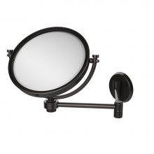 Allied Brass WM-6G/5X-ORB - 8 Inch Wall Mounted Extending Make-Up Mirror 5X Magnification with Groovy Accent