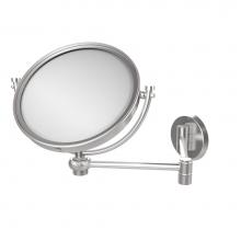 Allied Brass WM-6T/2X-SCH - 8 Inch Wall Mounted Extending Make-Up Mirror 2X Magnification with Twist Accent
