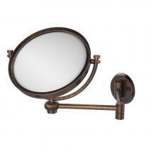 Allied Brass WM-6T/2X-VB - 8 Inch Wall Mounted Extending Make-Up Mirror 2X Magnification with Twist Accent