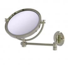Allied Brass WM-6T/4X-PNI - 8 Inch Wall Mounted Extending Make-Up Mirror 4X Magnification with Twist Accent