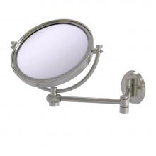 Allied Brass WM-6T/4X-SN - 8 Inch Wall Mounted Extending Make-Up Mirror 4X Magnification with Twist Accent