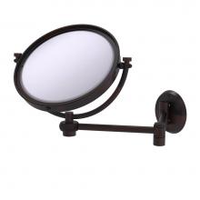 Allied Brass WM-6T/4X-VB - 8 Inch Wall Mounted Extending Make-Up Mirror 4X Magnification with Twist Accent