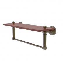 Allied Brass WP-1-16TB-IRW-ABR - Waverly Place Collection 16 Inch Solid IPE Ironwood Shelf with Integrated Towel Bar
