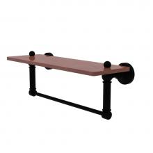 Allied Brass WP-1-16TB-IRW-BKM - Waverly Place Collection 16 Inch Solid IPE Ironwood Shelf with Integrated Towel Bar