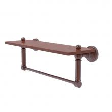 Allied Brass WP-1-16TB-IRW-CA - Waverly Place Collection 16 Inch Solid IPE Ironwood Shelf with Integrated Towel Bar