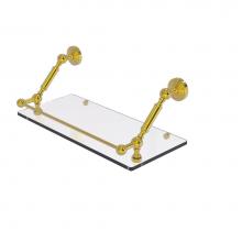 Allied Brass WP-1-18-GAL-PB - Waverly Place 18 Inch Floating Glass Shelf with Gallery Rail