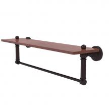 Allied Brass WP-1-22TB-IRW-ABZ - Waverly Place Collection 22 Inch Solid IPE Ironwood Shelf with Integrated Towel Bar