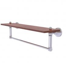 Allied Brass WP-1-22TB-IRW-PC - Waverly Place Collection 22 Inch Solid IPE Ironwood Shelf with Integrated Towel Bar