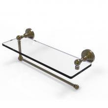 Allied Brass WP-1PT/16-ABR - Waverly Place Collection Paper Towel Holder with 16 Inch Glass Shelf