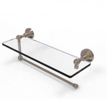 Allied Brass WP-1PT/16-PEW - Waverly Place Collection Paper Towel Holder with 16 Inch Glass Shelf