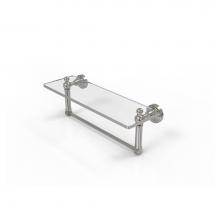 Allied Brass WP-1TB/16-SN - Waverly Place 16 Inch Glass Vanity Shelf with Integrated Towel Bar