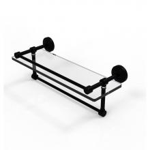 Allied Brass WP-1TB/16-GAL-BKM - 16 Inch Gallery Glass Shelf with Towel Bar