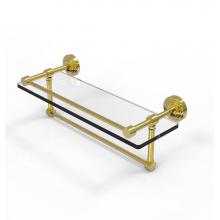 Allied Brass WP-1TB/16-GAL-PB - 16 Inch Gallery Glass Shelf with Towel Bar