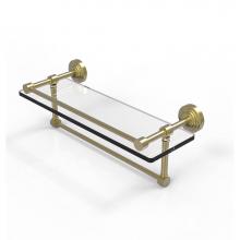 Allied Brass WP-1TB/16-GAL-SBR - 16 Inch Gallery Glass Shelf with Towel Bar