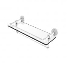 Allied Brass WP-1TB/16-GAL-WHM - 16 Inch Gallery Glass Shelf with Towel Bar