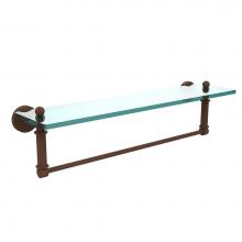 Allied Brass WP-1TB/22-ABZ - Waverly Place Collection 22 Inch Glass Vanity Shelf with Integrated Towel Bar